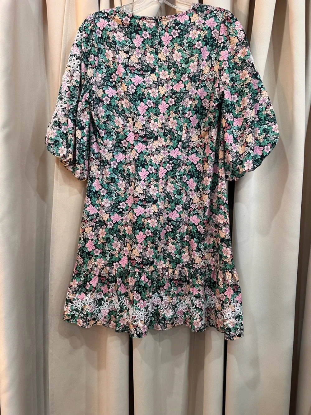NWT Johnny Was Floral V-Neck Tunic Dress in Pink & Green size S - Picture 4 of 7